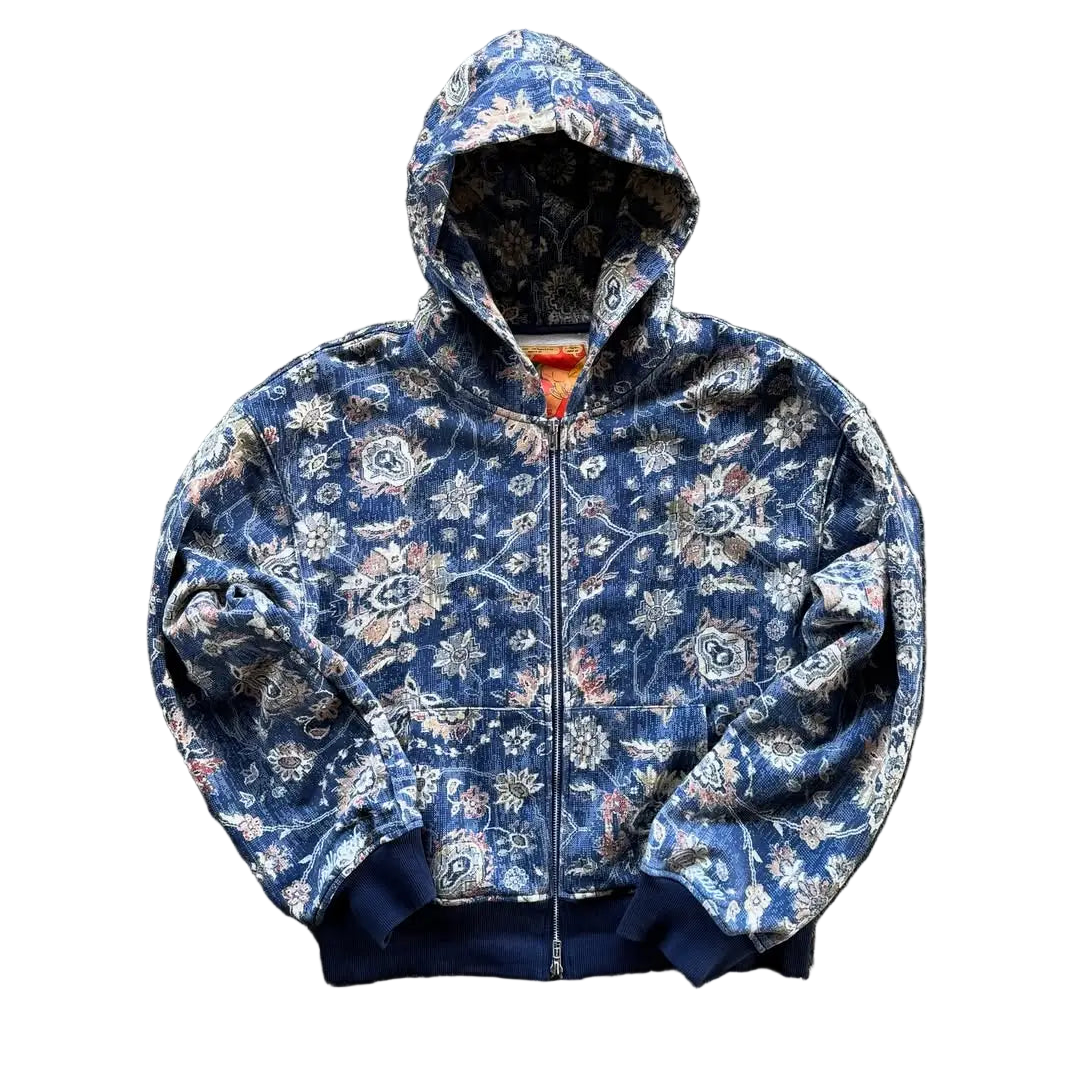Pattern Zip-up Hoodie