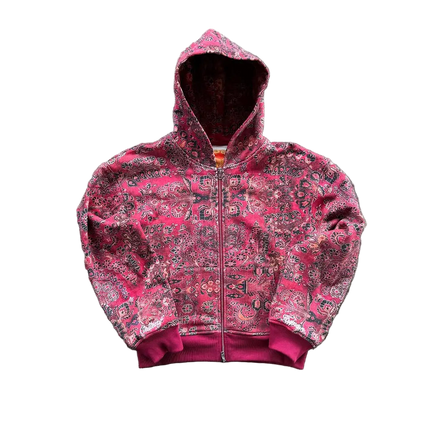 Pattern Zip-up Hoodie