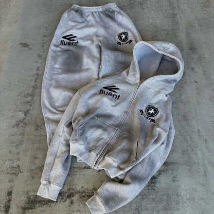 Y2K American retro fashion men sportswear alphabet embroidery zipper hoodie Harajuku street Goth loose couple women casual pants