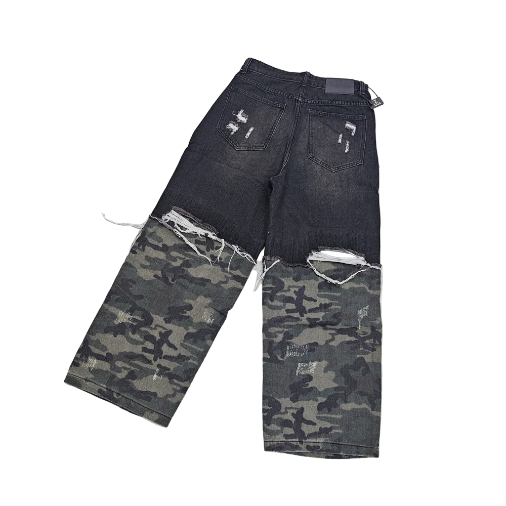 Black Camo Patch Jeans