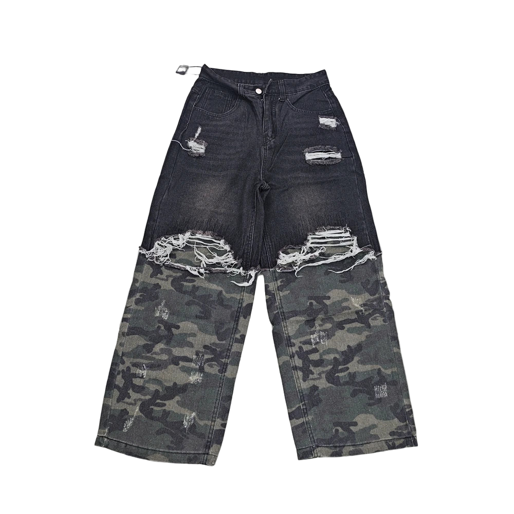 Black Camo Patch Jeans