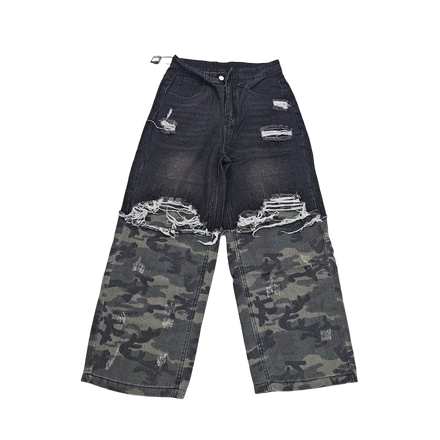 Black Camo Patch Jeans