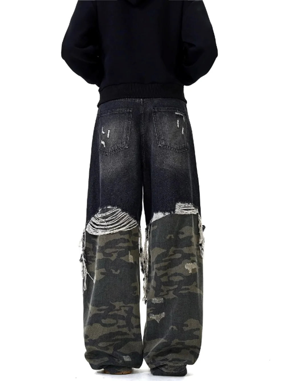 Black Camo Patch Jeans